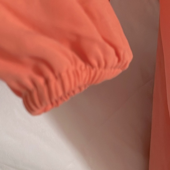 GB: Peach Ruffle Wrap Dress- Midi- High/low- XL - Picture 12 of 16